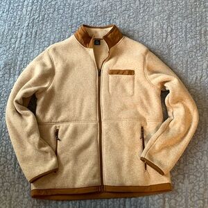 Zipper-Collared Sweater (Beige) (Large)